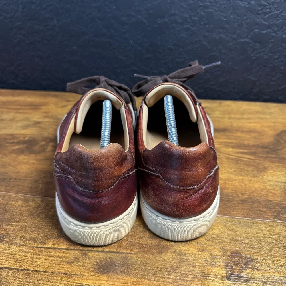 Magnanni Amadeo 22788 Brown Burnished Leather Fashion Sneakers Mens 10.5 M